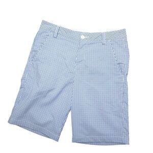 Puma Shorts Mens 30 Blue Check Stretch Golf Performance Casual Chino Summer